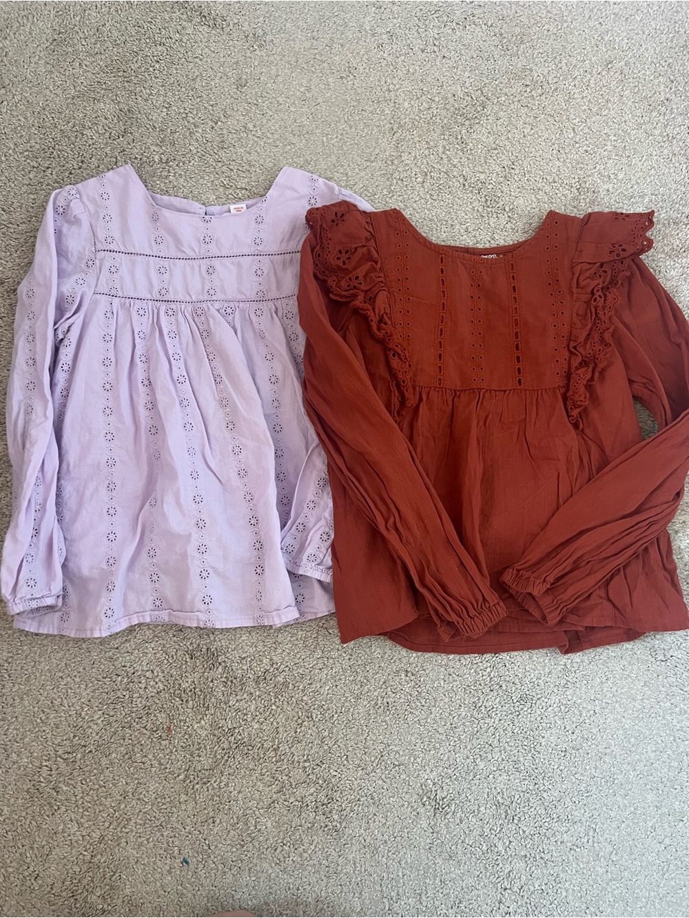 5/$25 two eyelet long sleeve tops